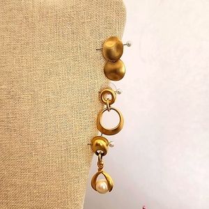Goldtone Dangle Pierced Earrings-4 pair